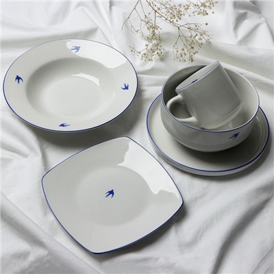 Тарелка керамическая плоская «Ласточка», 20 см, Dolce Ceramo