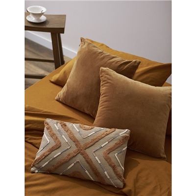 Простыня изо льна и хлопка цвета карри из коллекции Essential, 240х270 см