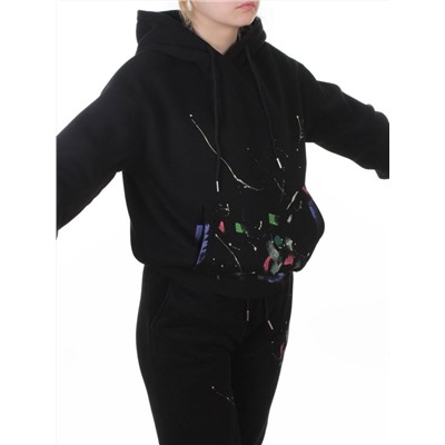 005 BLACK Костюм спортивный зимний женский (95% хлопок, 5% полиэстер)