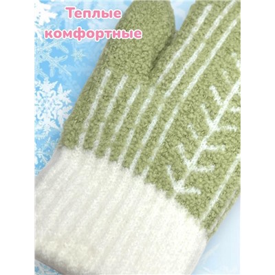 Варежки теплые подростковые для девочек Арт 2023/10 тип 4