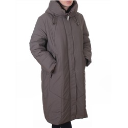 A615 GRAY/BEIGE Пальто зимнее женское (верблюжья шерсть, 120 гр. холлофайбер)