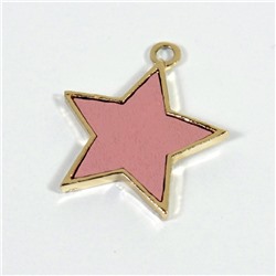 Подвеска звезда 24*27мм вставка дерево розовое