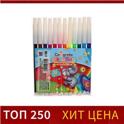 Фломастеры 12 цветов, невентилируемый колпачок