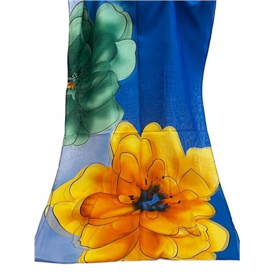 Шарф шифоновый с цветочным рисунком 3D Арт М52/16