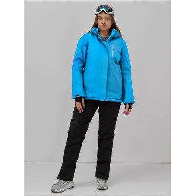 Горнолыжная куртка женская зимняя синего цвета 7015_1S