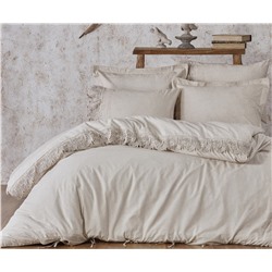 2 сп. Евро Комплект Постельного Белья Cotton Saten Leila Bej - EcoCotton