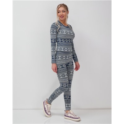 Комплект женского термобелья синего цвета 2520S