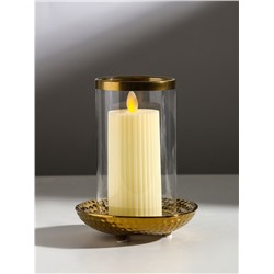 Подсвечник на 1 свечу «Моро», керамика, стекло, d=8 см, золото, 12×12×17.2 см