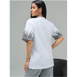 Футболка "Саваж" Белый Серый женская
