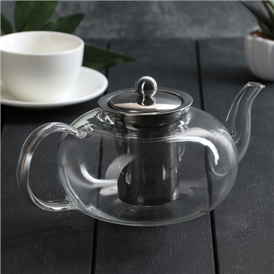 Чайник заварочный «Калиопа», 1 л, металлическое сито, стекло