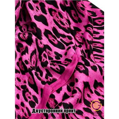 Платок утепленный Леопардовый Арт 3111/4 (фуксия)
