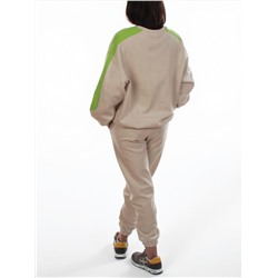 3160/3161 BEIGE/LT. GREEN Костюм спортивный женский (95% хлопок, 5% эластан)