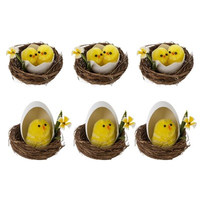 GAEM Набор из 6-ти изделий декоративных "Гнездо пасхальное" (6*4,5), L18 W14 H5,5 см
