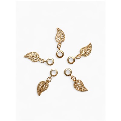 Подвеска «Лист», цвет золото