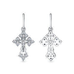 Крест из серебра литье с фианитом