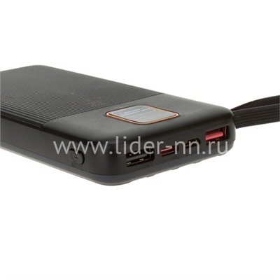 Портативное ЗУ (Power Bank) 10000mAh FaizFULL FL28 2 USB/Micro USB/Type-C/дисп./встр.кабели (черный)