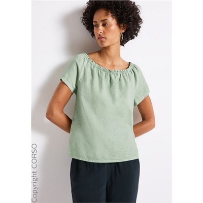 Leinenmix-Bluse Elastic N