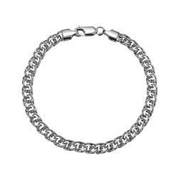 Браслет Бисмарк с алмазной огранкой родированный