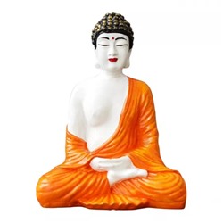 Статуэтка Будды, Orange & White Polyresin Handcrafted Meditating Buddha Statue, произв. eCraftIndia