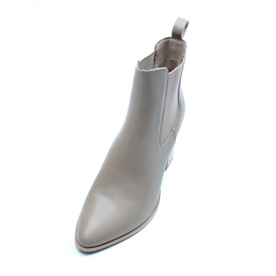 01-PCT168-2 DK.BEIGE Ботинки Челси демисезонные женские (натуральная кожа, байка)