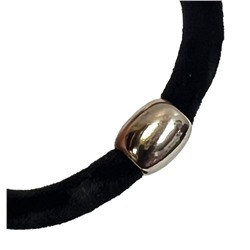 Резинка для волос эластичная (велюровый жгут) цвет черный Арт 63