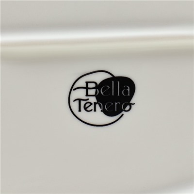 Блюдо для подачи с бамбуковой ручкой BellaTenero, 36.5×16×2 см, фарфор, белое