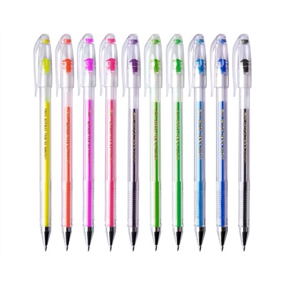 Набор гелевых ручек Crown "Hi-Jell Color" 10шт., 10цв., ПВХ уп., европодвес