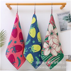 Zhiyang towel, four-layer cotton jacquard gauze cherry tomato flower square towel, soft absorbent kitchen towel factory price wholesale