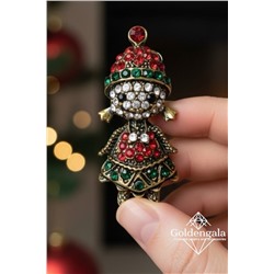 Брошь новогодняя "снегурочка" БР4 модель БРО/24 золото