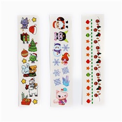 Накладные ногти детские с татуировками на новый год «Новогоднее настроение»