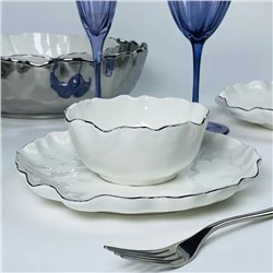 305-294 Набор из 6 салатников 12,5х5,5см  ВАНЕССА СЕРЕБРО в под.уп.(х12)Фарфор