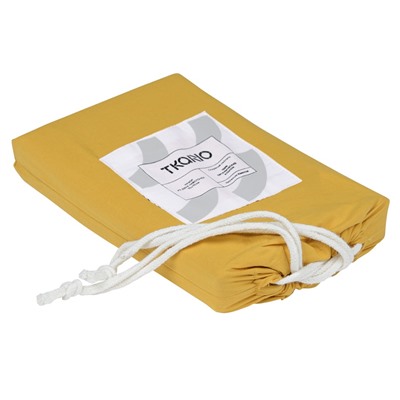 Набор из двух наволочек горчичного цвета из органического стираного хлопка из коллекции Essential, 70х70 см