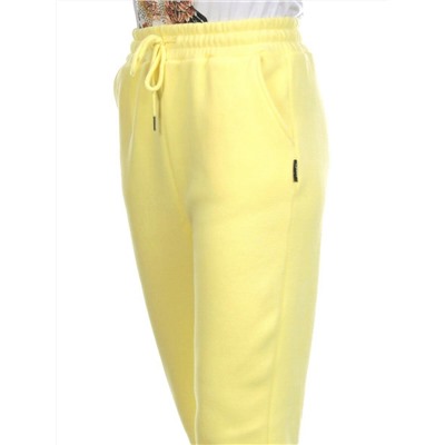 05 YELLOW Брюки спортивные женские на флисе (100% хлопок) 7986