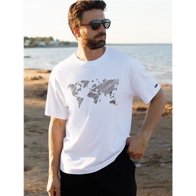 Свободная футболка  с авторским принтом