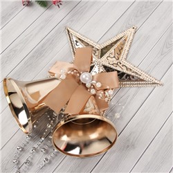 Украшение новогоднее «Зимнее волшебство. Колокольчики» 16×24 см, со звездой, золотистое