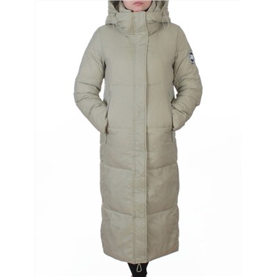 3068 OLIVE Пальто пуховое женское с внутренним жилетом (утиный пух)