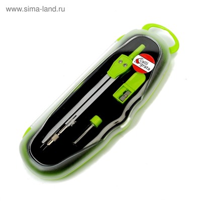 Готовальня 3 предмета: циркуль, грифель, точилка, в пластиковом пенале