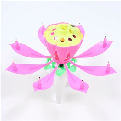 Свеча для торта музыкальная «Тюльпан», розовая, 12×5 см