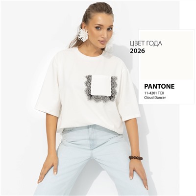 Футболка из мягкого хлопка, На стильной волне (белая)