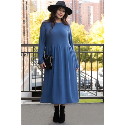 Платье трикотажное Твоя осень (синее) П14443-25М