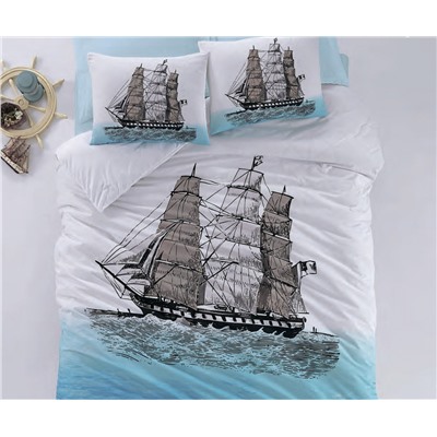 Комплект Постельного Белья 1 сп. Ранфорс Maritime Ship Mavi - cotton box
