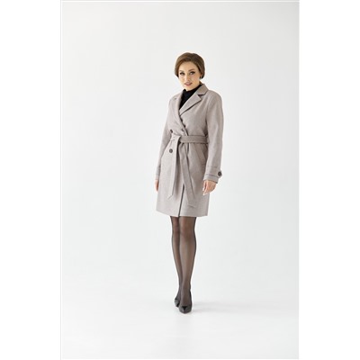 Пальто женское демисезонное 25570 (коричневый/ёлочка)