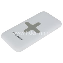 Портативное ЗУ (Power Bank)  8000mAh (AWEI P98K) 2USB/беспроводная зарядка (белый)