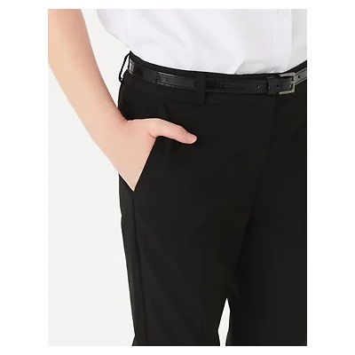 Girls' Skinny Leg Belted School Trousers (2-18 Yrs)