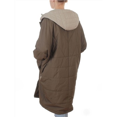 8030 DK. GREEN (KHAKI) Куртка демисезонная женская (100 гр. холлофайбер)