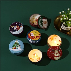 Свеча ароматическая Новогодняя в банке на соевом воске с эфирными маслами