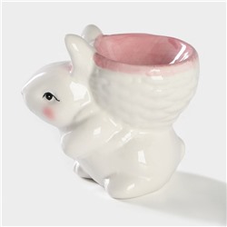 Подставка для яйца Доляна «Зайка», 8×5.5×7.5 см, розовая