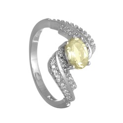 Кольцо с цитрином и фианитами ТФКН.790ЦТ1.80