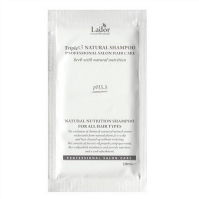 Lador Органический шампунь с эфирными маслами в пробнике / Triplex Natural Shampoo, 10 мл УЦЕНКА