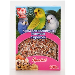 Корм Seven Seeds Special для волнистых попугаев, с орехом, 400 г